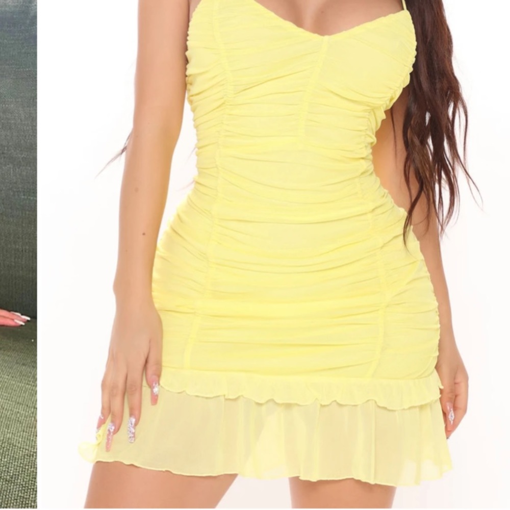 Yellow pretty sun summer dress